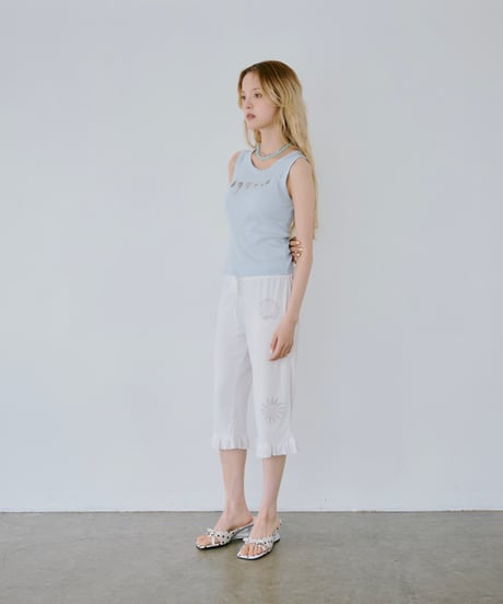 Shell Print Rib Tank Top（Blue）