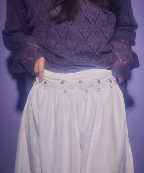 Button detail gathered skirt