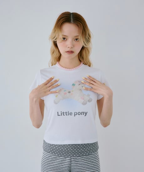Little Pony Printed Baby Tee（white）
