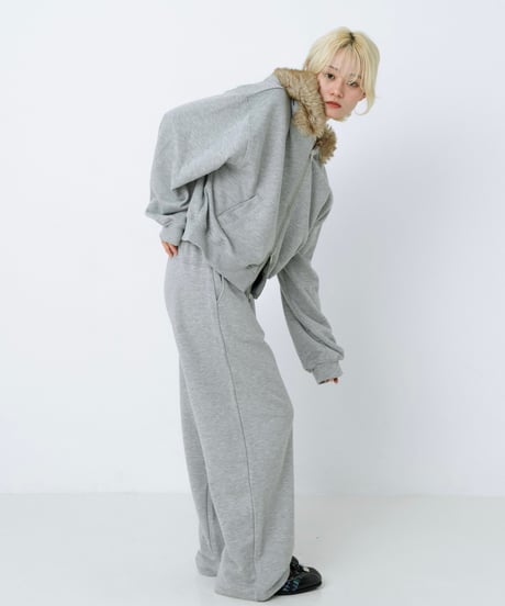 Double waist sweat pants (Gray)