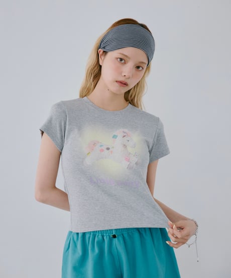 Little Pony Printed Baby Tee（gray）