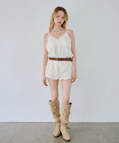 Stud Cow Leather Belt（Brown）