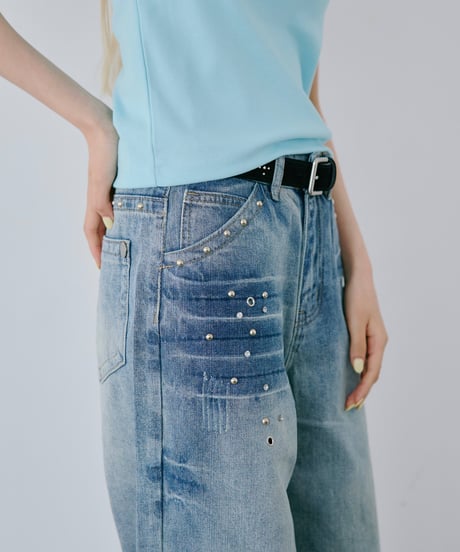 Studded Wide Leg Jeans