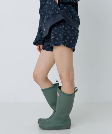 Floral print waffle shorts (Navy)