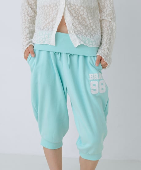 Logo cropped sweat pants（Mint）