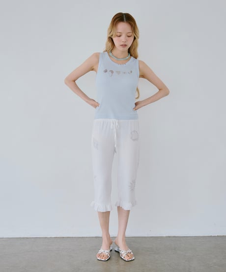 Shell Capri Pants（White）