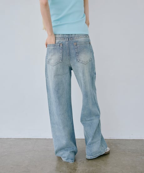 Studded Wide Leg Jeans