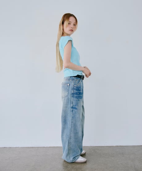 Studded Wide Leg Jeans