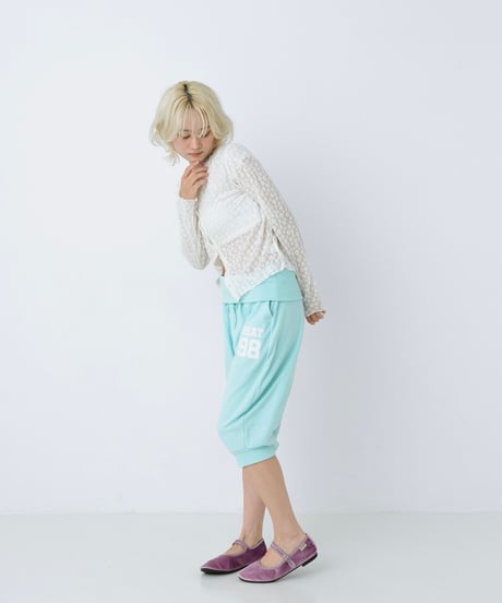 Logo cropped sweat pants（Mint）