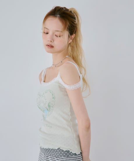 Lace Trim Heart Cami Top