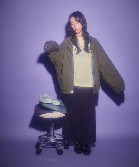 Fold over waist long skirt