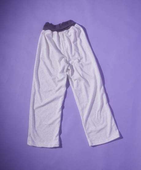 Border foldover wide sweat pants