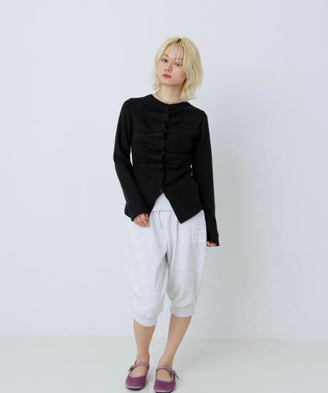 Logo cropped sweat pants（Gray）