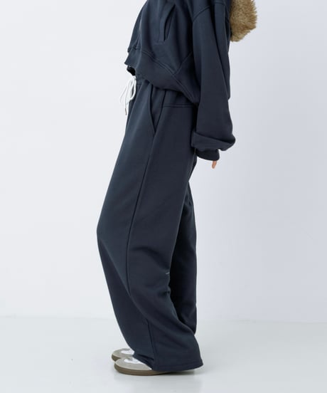 Double waist sweat pants (Navy)