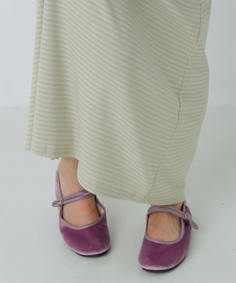Border maxi skirt（Lime）