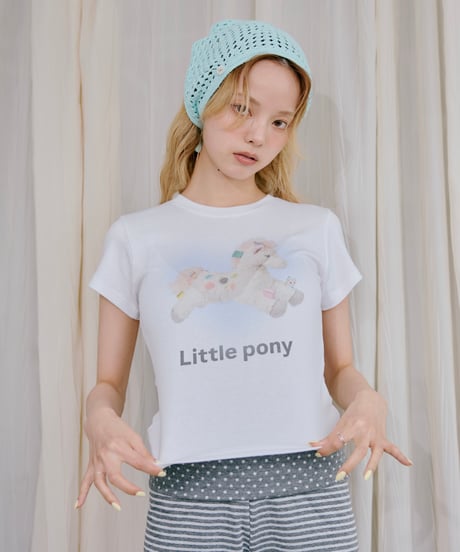 Little Pony Printed Baby Tee（white）