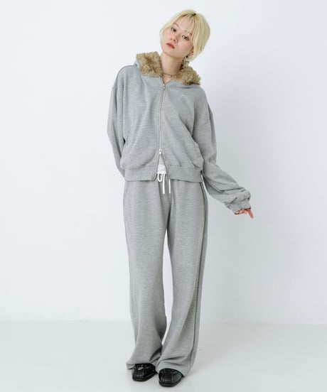 Double waist sweat pants (Gray)