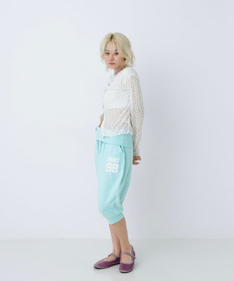 Logo cropped sweat pants（Mint）