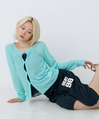 Logo cropped sweat pants（Navy）