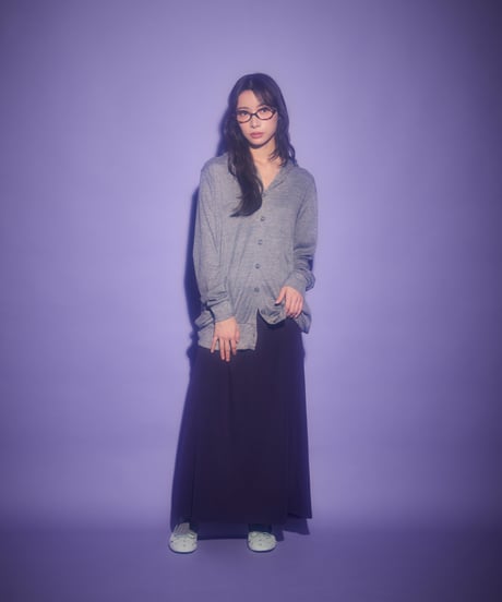 Loose fit hooded cardigan (Gray)