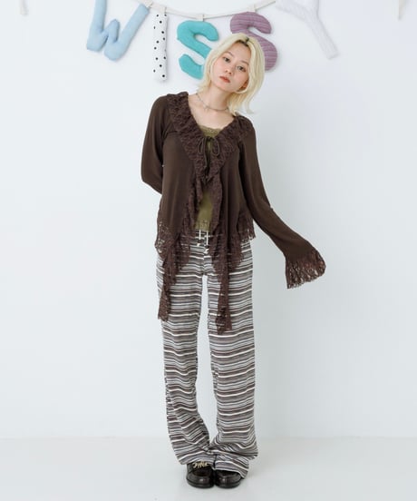 Lace trim cardigan
