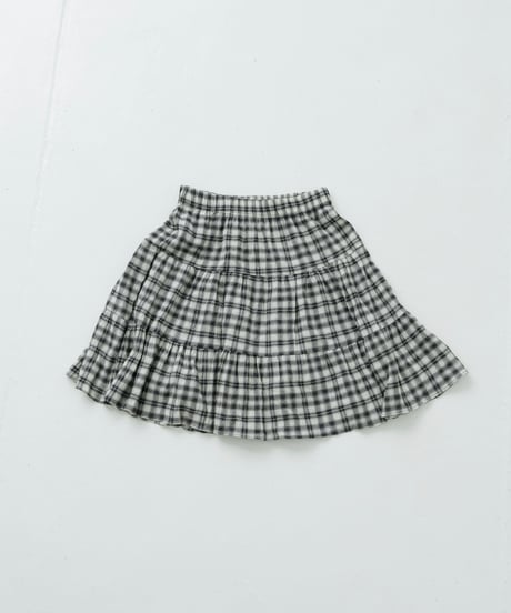 Check tiered maxi skirt