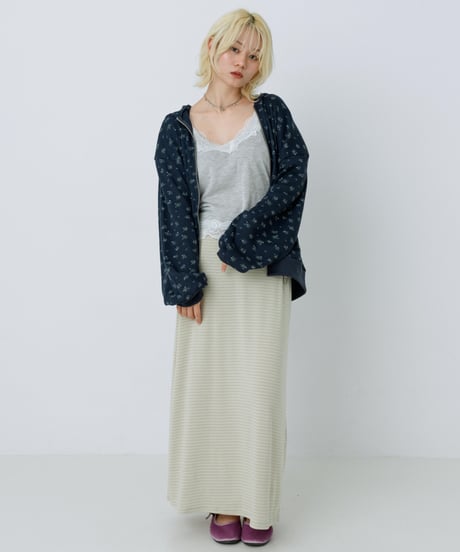 Border maxi skirt（Lime）