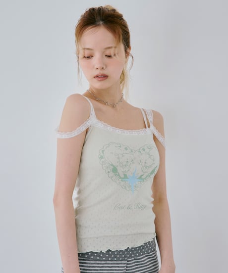 Lace Trim Heart Cami Top