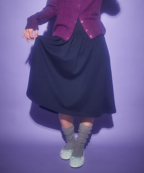 Soft pleated button midi skirt
