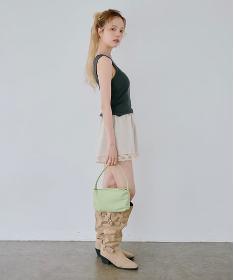 Shell Print Rib Tank Top（Black）