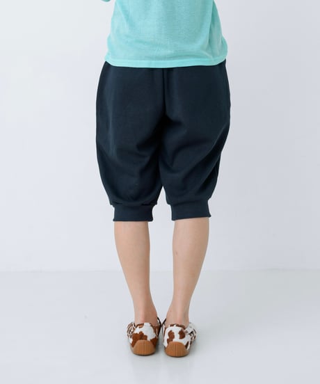 Logo cropped sweat pants（Navy）