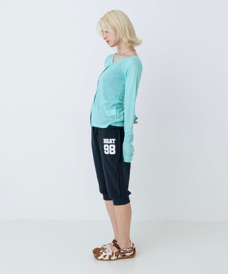 Logo cropped sweat pants（Navy）