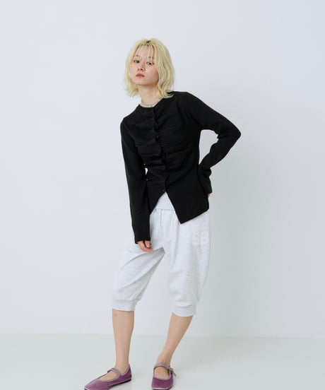 Logo cropped sweat pants（Gray）