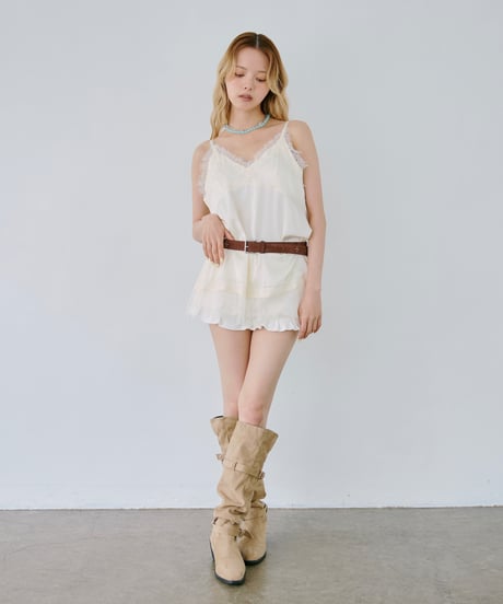 Stud Cow Leather Belt（Brown）