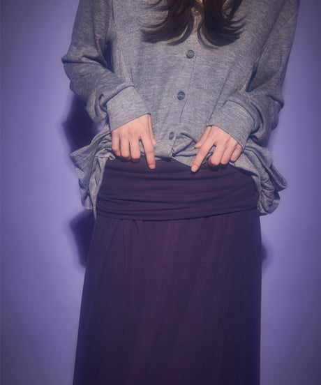 Fold over waist long skirt