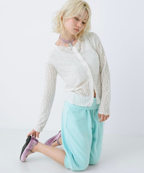 Logo cropped sweat pants（Mint）