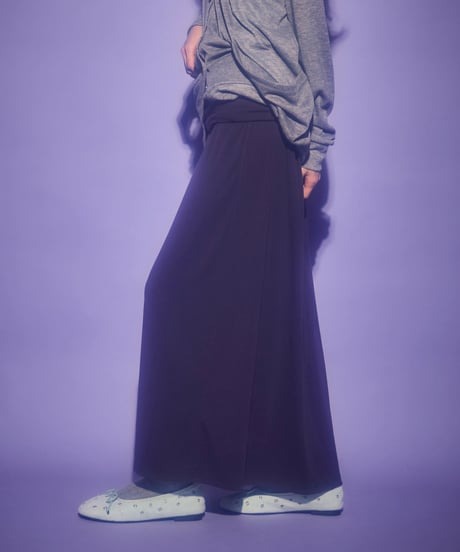 Fold over waist long skirt