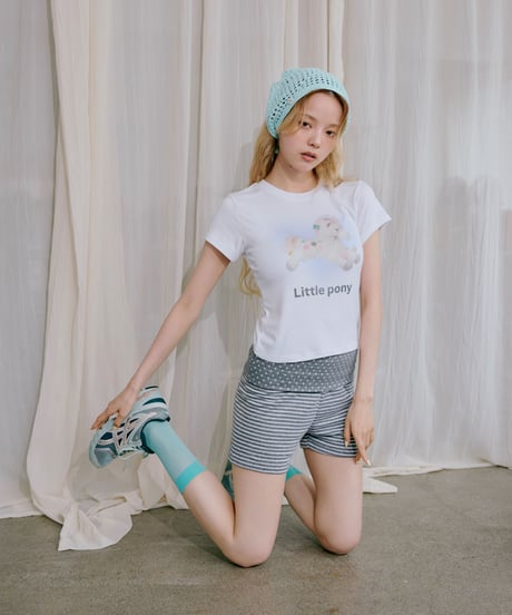 Little Pony Printed Baby Tee（white）
