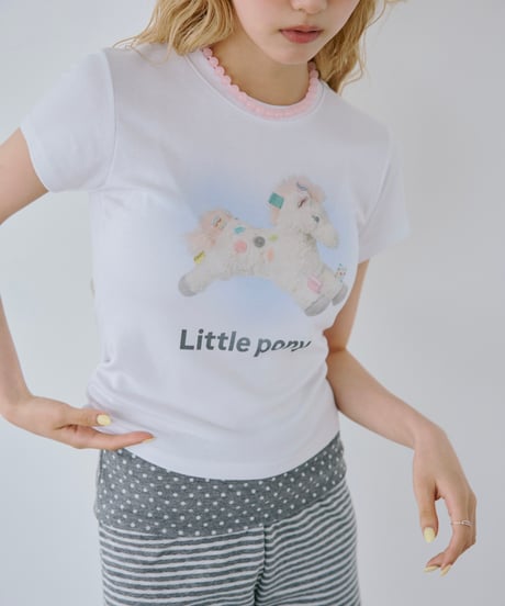 Little Pony Printed Baby Tee（white）