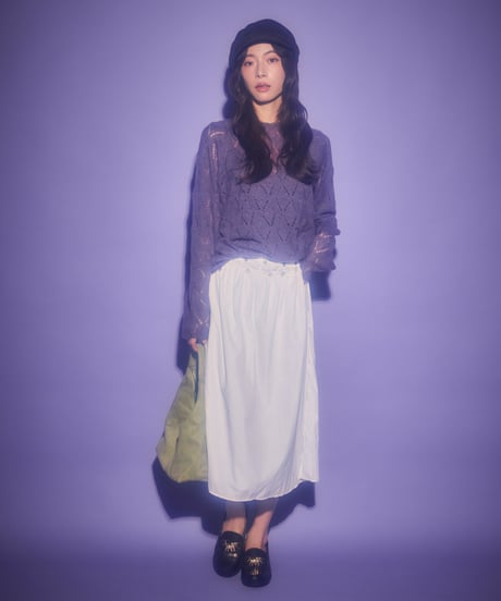 Button detail gathered skirt