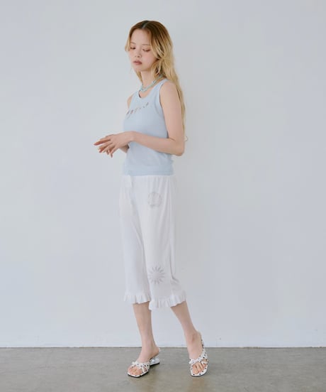 Shell Print Rib Tank Top（Blue）