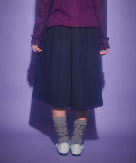 Soft pleated button midi skirt