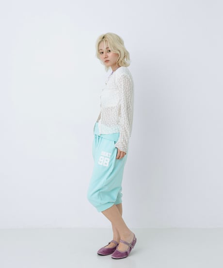 Logo cropped sweat pants（Mint）