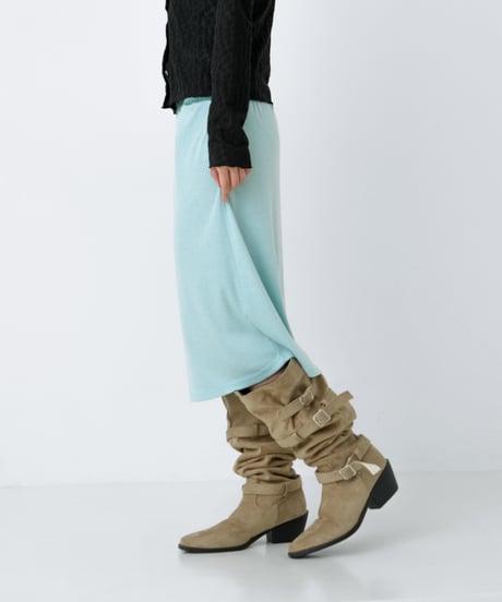 Lace trim midi skirt(mint)