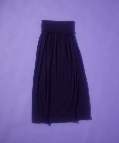Fold over waist long skirt