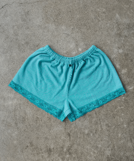 Lace Hem Lounge Shorts（Turquoise）