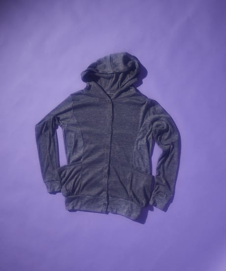 Loose fit hooded cardigan (Gray)
