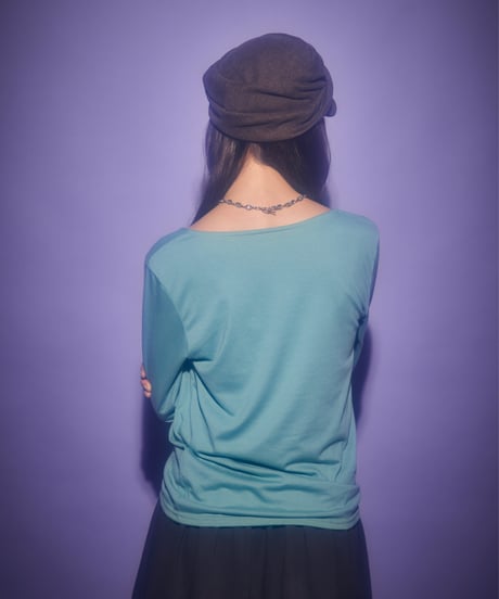 Lace panel square neck top (Mint)