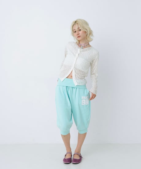Logo cropped sweat pants（Mint）