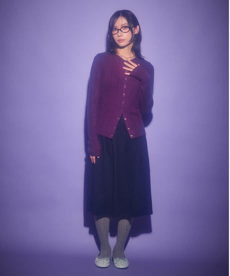 Soft pleated button midi skirt